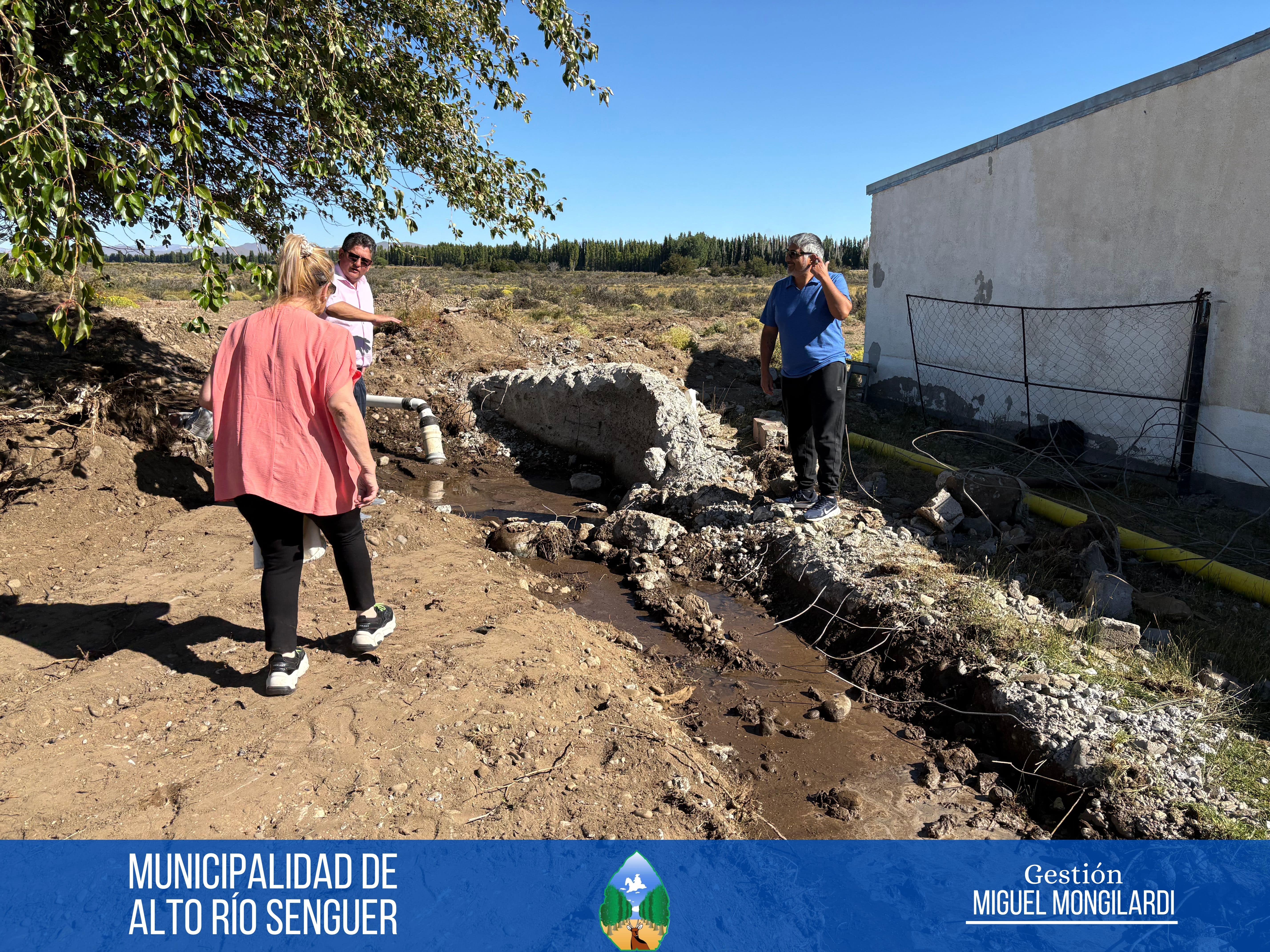 Avance en la reparación del muro de canal en la Estación de Piscicultura